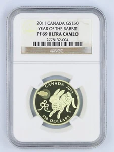2011 Canada G$150 Year of the Rabbit NGC PF69 Ultra Cameo .3282 OZ Gold - Picture 1 of 2
