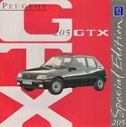 Peugeot 205 Gtx 1.4 Limited Edition 1993 Uk Market Sales Brochure 3-Dr 5-Dr