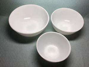 3er Set PYREX Nesting Mischschalen schlichtweiß # 402 403 404 EC - Bild 1 von 4