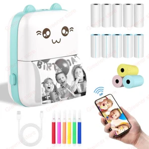 Mini imprimante thermique de poche sans fil Bluetooth photo papier d'étiquette - Imagen 1 de 14