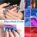 Nail Transfer Foil Stickers - Nail Glitter Decal Wraps Manicure Decorations 48pc