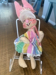 Mrs Rabbit Vintage Annalee Mobilitee Bunny Girl Doll in Dress 7” - Picture 1 of 6