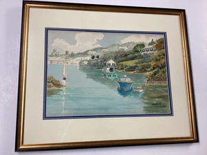 Mary Zuill Bermudas Artista Vista Costera Acuarela Nicley Enmarcado - Imagen 1 de 11