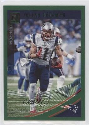 2018 Panini Donruss Press Proof Green Julian Edelman #186 - Image 1 of 2