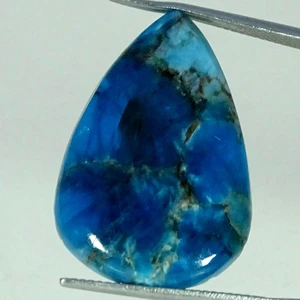 24.30Cts. Fine 100% Natural Blue Apatite Pear Cabochon Gemstone 19X28X5MM - Picture 1 of 4