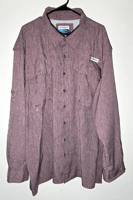 Men's Maroon Long Sleeve Vented Outdoor/Fishing Shirt by Magellan-Size 3XL - Image 1 of 4