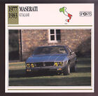 1977-1983 Maserati Kyalami 2+2 coupé voiture fiche technique info statut CARTE ATLAS
