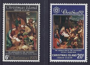 CHRISTMAS ISLAND 1971 CHRISTMAS FINE MINT SET OF 2 MNH/MUH