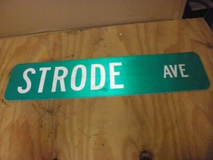 "STRODE AVE" Authentic Retired Aluminum Street Sign - Picture 1 of 3