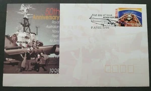 1998 Australia 50th Anniversary Navy Fleet Air Arm Helicopter 1v Stamp FDC - Picture 1 of 2
