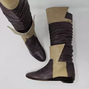 EL VAQUERO BROWN TAN LEATHER WESTERN KNEE HIGH BOOTS 15" WOMENS US 6 EU 36 - Picture 1 of 12