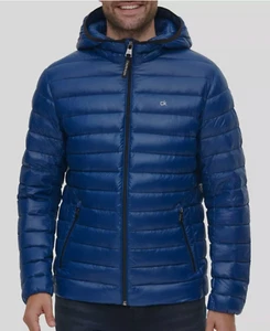 Calvin Klein Men's Hooded Packable Down Jacket Blue XL $225 - Picture 1 of 2