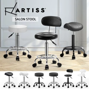 Artiss Salon Chair Stools Saddle Stool Swivel Barber Hairdressing Hydraulic Lift - Picture 1 of 29