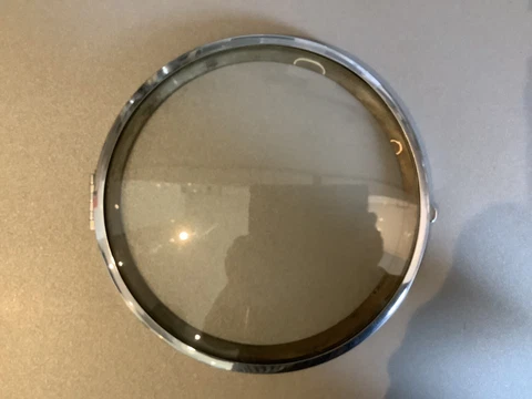 Mantle / Bracket Clock Chrome Bezel  & Convex Glass Complete Assembly ~ Spares Cover