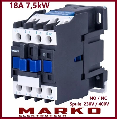 E.NEXT Leistungsschütz Magnetschütz Installationsschütz Relais 18A 7,5kW Spule 230V400V