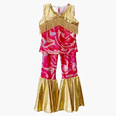 Barbie Halloween Costume Girl’s 12 Pink Movie Cowgirl Disco 70s 80s Hippie Dance - Image 1 of 4