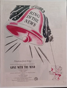 1940 Gone with the Wind Movie Print Ad Drama War Clark Gable Vivien Leigh - Bild 1 von 1