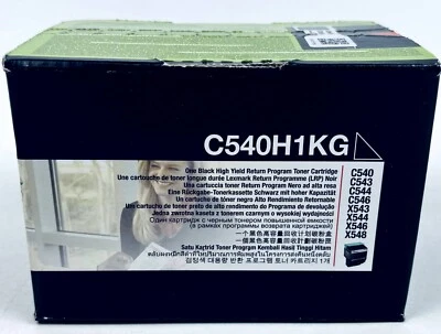 Genuine Lexmark C540H1KG Black High Yield Toner Cartridge - C540,C543,C544,C546 - Image 1 of 4