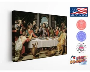 The Last Supper Canvas Print by Joan de Joanes, Painting Reproduction Wall Art - Picture 1 of 8