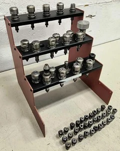 (21) ISO 20 Tool Holders (49) ER16 Collets, Stand for Engraving, High Speed CNC - Picture 1 of 24