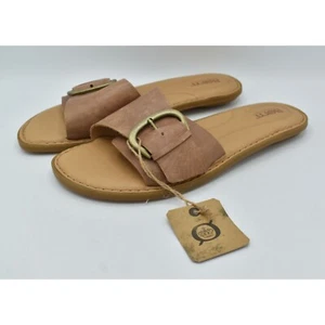 Born Womens Size 11 Miarra Brown Slip on Buckle Leather Sandals Shoes - Picture 1 of 12