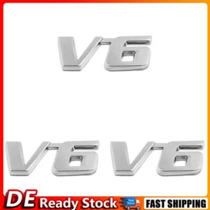 3D Chrome Metal V6 Car Auto Tailgate Sticker Trunk Lid Emblem Badge Decal - Bild 1 von 6