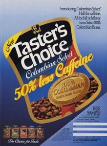 1987 Taster's Choice Colombian Select Coffee 1-page MAGAZINE AD - Picture 1 of 1