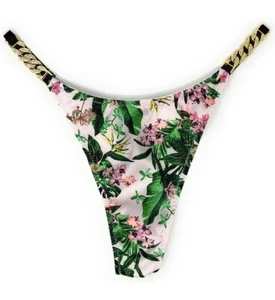 Victoria's Secret Rhinestone Chain Strap Tropical Floral Very Sexy Thong - Picture 1 of 2