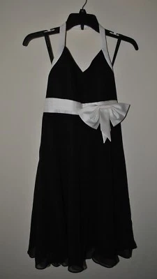 Alfred Angelo Black and Ivory Bridesmaid Formal Dress Sz 14J 7063JB G02 668124 - Image 1 of 4