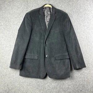 Adolfo Blazer Sport Coat Mens 46R Black 2 Button Mini Corduroy Jacket Preppy - Picture 1 of 15