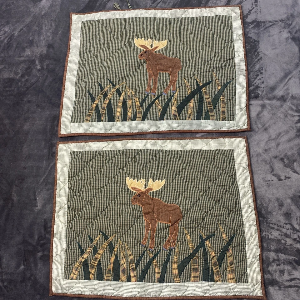 (2) Parche Magic acolchado alce almohada fundas retazos cuadros 20x25,5 100 % algodón Foto 1 de 4