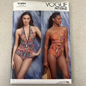 SIN CORTAR Vogue V1894 Misses Traje de Baño Forrado Halter Top Y5 (18-20-22-24-26) Patrón - Imagen 1 de 3