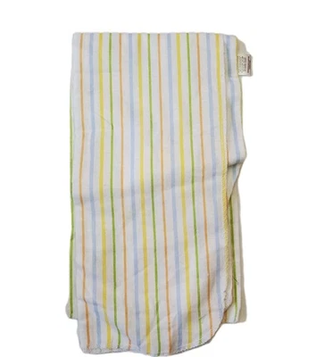 Carters Watch the Wear White Cotton Flannel Baby Receiving Blanket Striped - Image 1 of 4