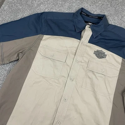 Camisa Harley Davidson Abotonada Hombre L Alta Moto Trabajo Mecánico Garaje Tienda Foto 1 de 4
