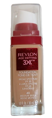 Revlon Age Defying 3X Foundation SPF20 1 OZ - 40 Medium Beige NEW-WRC - Image 1 of 4
