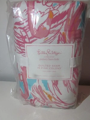 Pottery Barn Lilly Pulitzer Pink Colony Quilted Standard  Pillow Sham - NIP NWT - Image 1 of 4