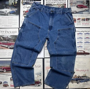Carhartt B73 DST Double Knee Mens 38x30 Denim Carpenter Jeans Work Pants - Picture 1 of 12