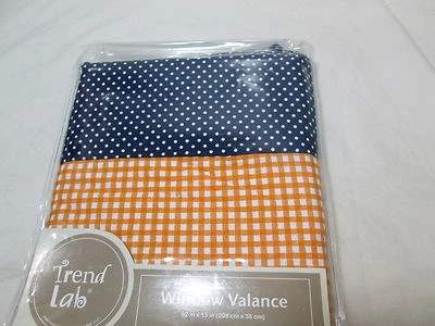 Nueva Cenefa Ventana Bebé Trend Lab 82x15 Naranja, Azul Marino y Blanco - Guinga/Puntos Foto 1 de 3