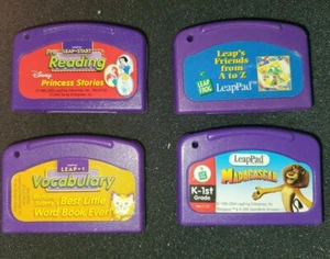 Lot Of 4 Leap Frog Leapster Explorer Reading Disney Princess & Madagascar Plus.. - Picture 1 of 3
