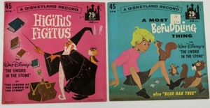 2 Sword in Stone Disneyland Vinyl 45 Records LG767 LG769 1963 Befuddling Higitus - Picture 1 of 10