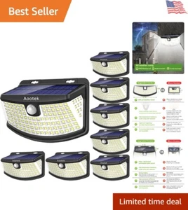 High-Efficiency 120 LED Solar Motion Sensor Lights with Remote Control - 8-Pack - Picture 1 of 8