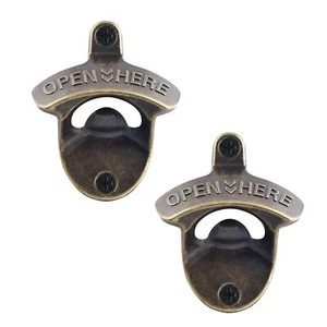 Retro Bottle Opener Wall Mounted Antique Bronze Table Mounted Beer Cap Opener St - Picture 1 of 6