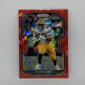 Tarjeta de fútbol americano Prizm 2020 AJ Dillon novato rojo hielo agrietado inserto #364 como nueva - Imagen 1 de 10