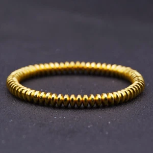 6mm Beads Gold Black Silver Hematite Stone Fashion Men Women Charm Bracelet Gift - Picture 1 of 19