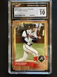 2020 Topps Advent Calendar FREDDIE FREEMAN #3 SP /288 CGC 10 GEM MINT POP 1 - Picture 1 of 2