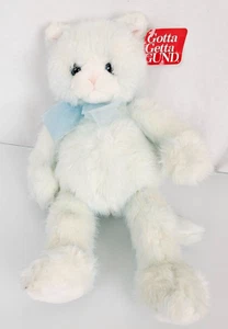 Cinta de lazo Gund Betsy Peluche Blanco Azul Gatito Gatito NUEVO - Imagen 1 de 3