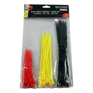 75 X Colliers Serre Câble Attache Corde Boucle en Nylon Fil 10 15 et 20 cm - Photo 1/1