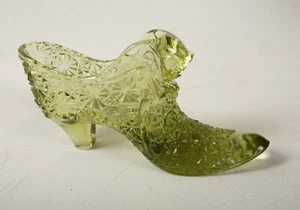 Olde Virginia Glas handgefertigter grüner Schuh (F2L) Stiefel mit Gesicht (JSF6) viktorianisch - Bild 1 von 9