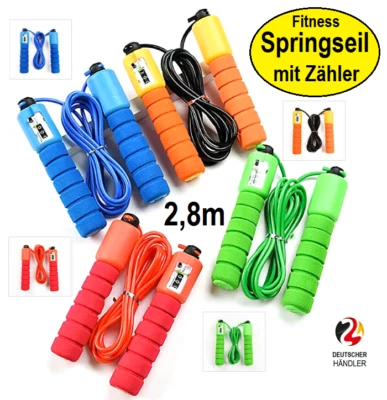 Springseil Kinder Sprungseil Sportseil mit Zähler Fitness Seilspringen, Hüpfseil - Bild 1 von 2