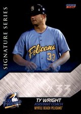 2017 Myrtle Beach Pelicans Choice #30 Ty Wright Tyler Texas TX Baseball Card